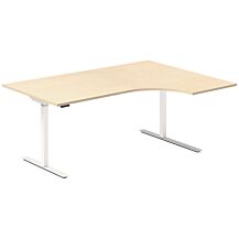 Ergonomisk hev senk skrivebord DNA, Bjørk 1800x1200 mm Høyre 2-bein/Hvitt